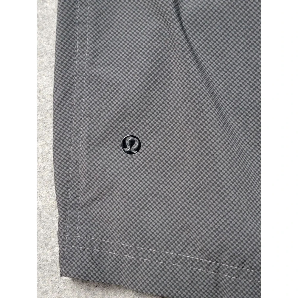 Lululemon‎ Shorts Mens Gray Micro Check Slash Pocket Hiking Outdoor